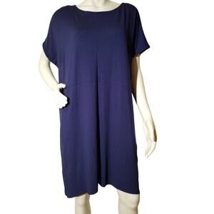 Eileen Fisher Shift Dress – Navy Blue – Size XL
